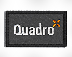 Bild vom gestickten Quadro Logo in schwarz-orange