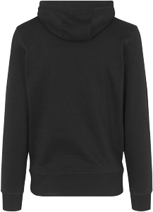 Schwarze Rückseite eines Hoodies ohne Druck